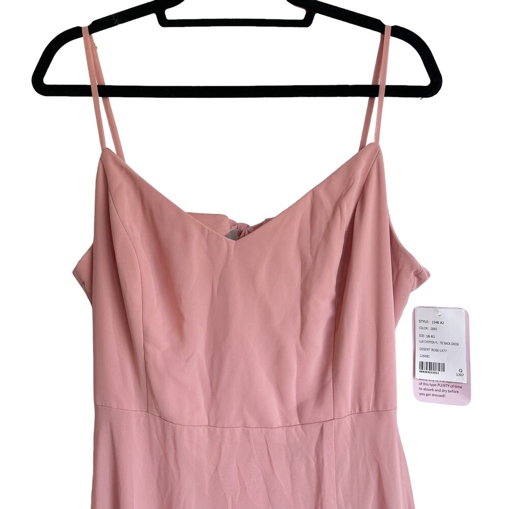 AFTER SIX Desert Rose Tie Back Cutout Chiffon Gown Size 18 R NWT - Picture 7 of 11